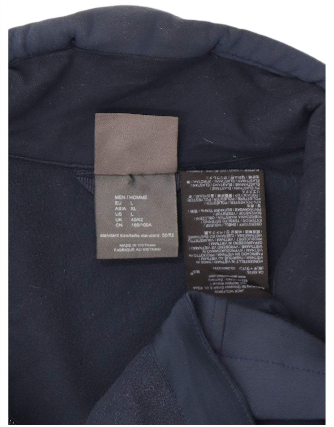Giacca a vento da uomo Jack Wolfskin UK 40 Large in poliestere blu navy