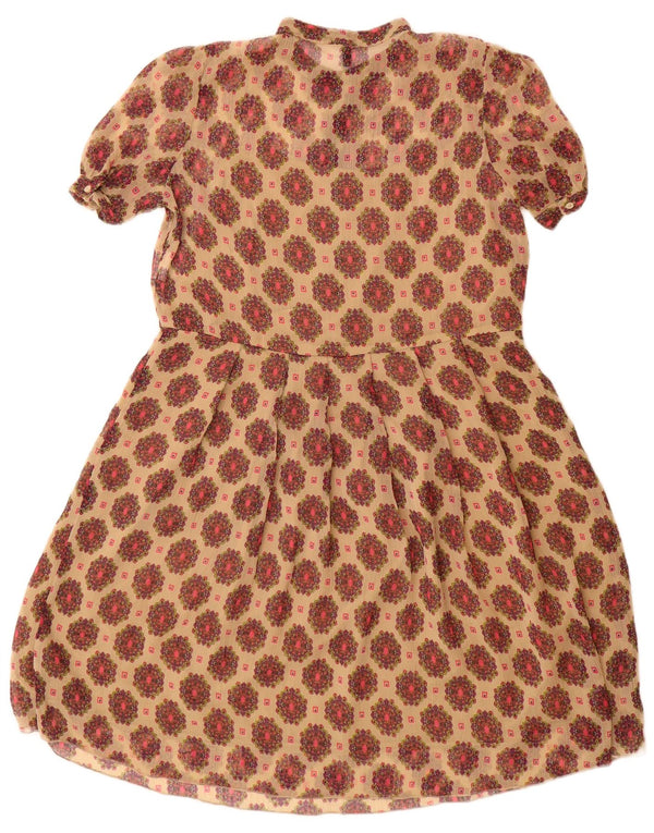 Abito a trapezio da donna Benetton UK 12 Beige medio floreale