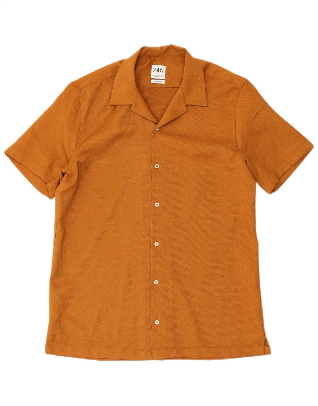 Camicia Zara da uomo a maniche corte vestibilità comoda piccola marrone