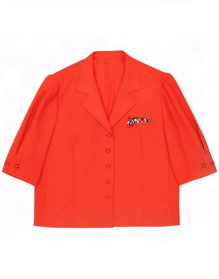 Giacca blazer a 5 bottoni manica corta da donna Del Mod IT 48 XL poliestere rosso