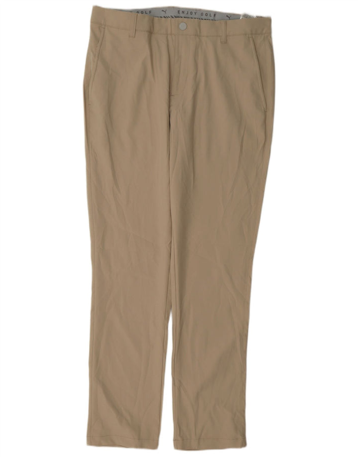 Pantaloni chino slim da uomo Puma W34 L32 poliestere beige