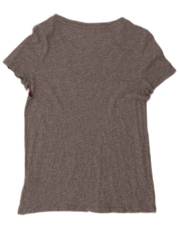T-shirt grafica da donna con vestibilità rilassata Tommy Hilfiger Top UK 6 XS cotone grigio