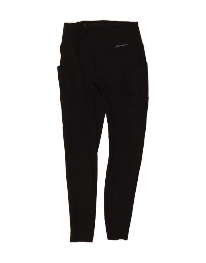 EDDIE BAUER Womens Cargo Tracksuit Trousers UK 10 Small  Black Polyester Vintage Eddie Bauer and Second-Hand Eddie Bauer from Messina Hembry 