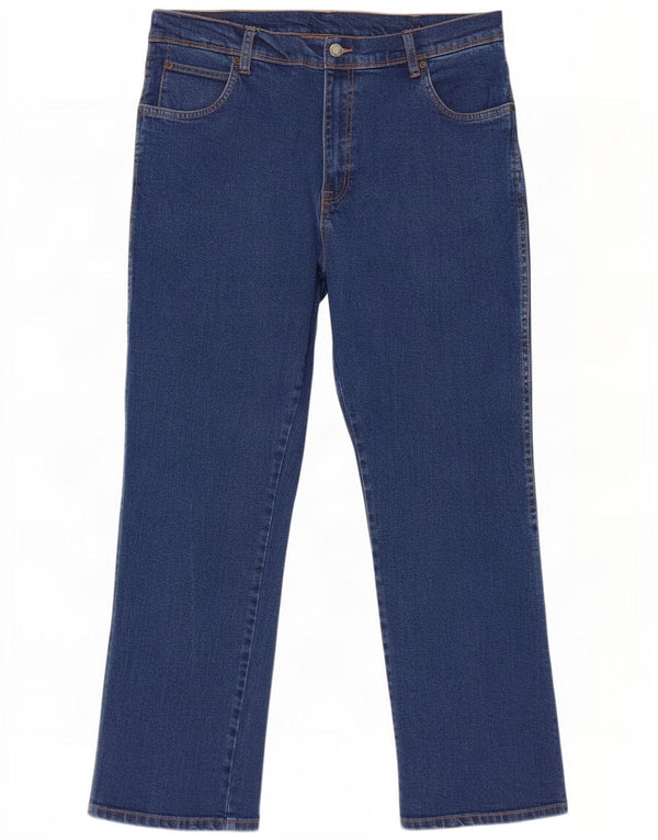 Wrangler Mens Regular Fit Straight Jeans W36 L30 Blue Cotton