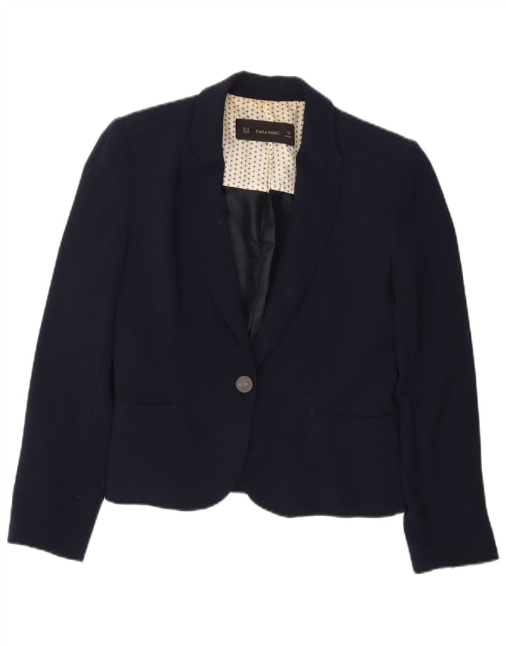 Giacca blazer da donna a 1 bottone Zara UK 12 blu navy medio