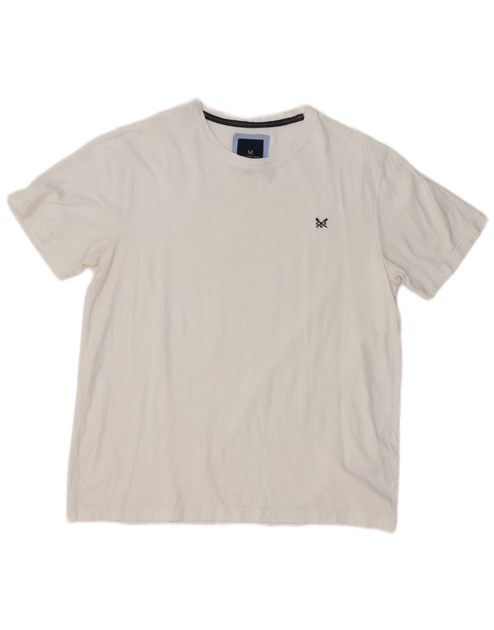 Crew Clothing T-shirt da uomo Top grande in cotone bianco