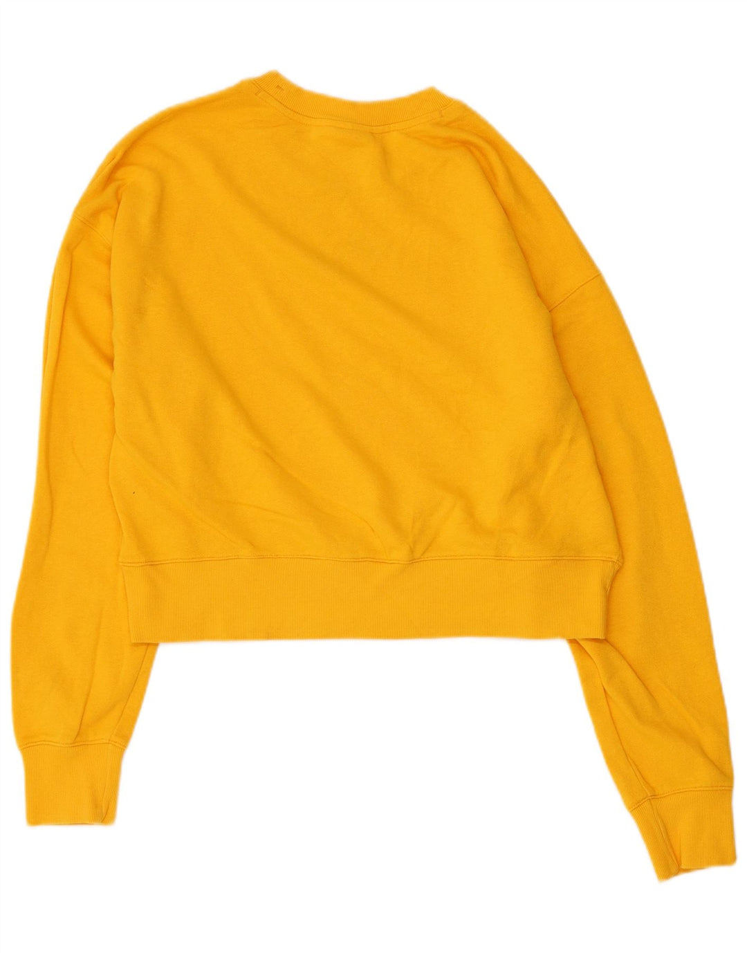 Felpa corta da donna CHAMPION, maglione UK 16, grande, cotone giallo