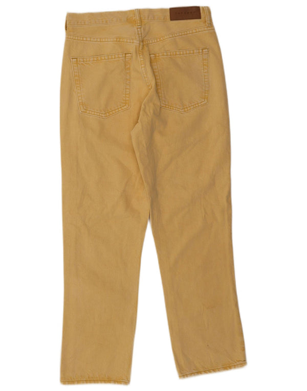 Topshop Womens Straight Jeans UK 10 Small W28 L26 Yellow Cotton
