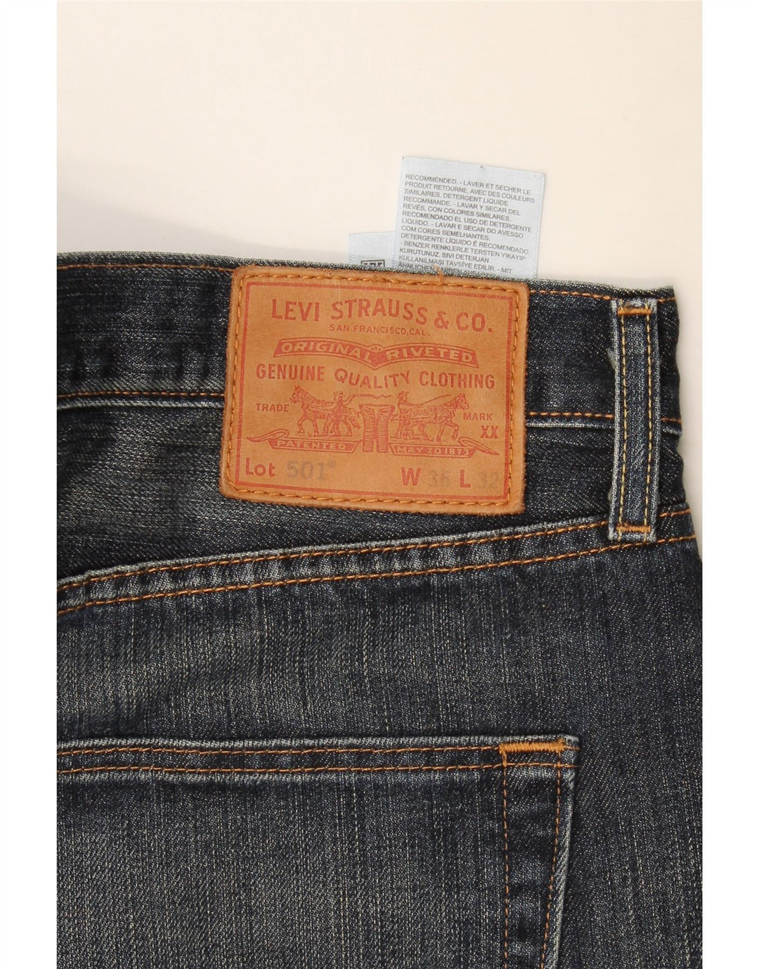 Levi's Uomo 501 Jeans dritti W36 L32 Cotone blu navy