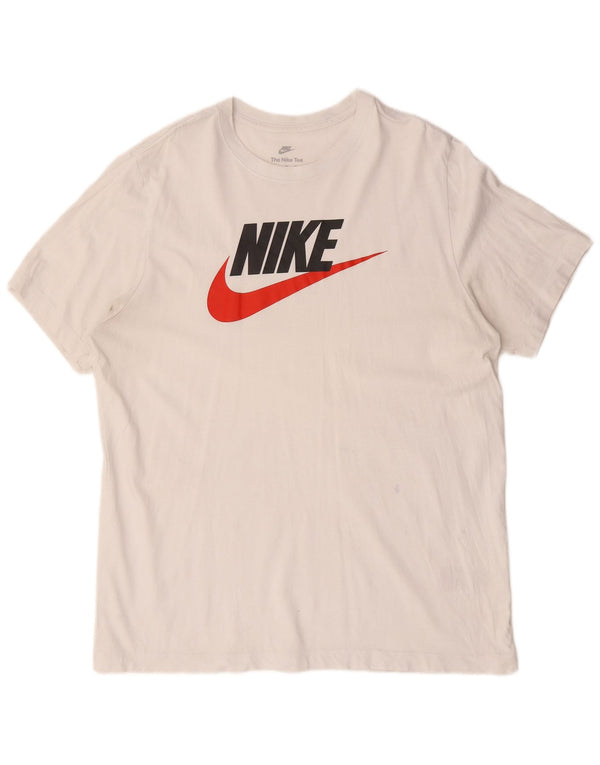 T-shirt grafica da uomo Nike Top XL in cotone bianco