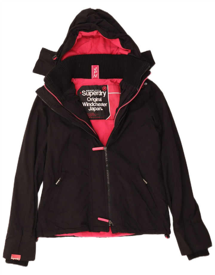 Giacca a vento con cappuccio da donna Superdry Windcheater UK 14 media nera