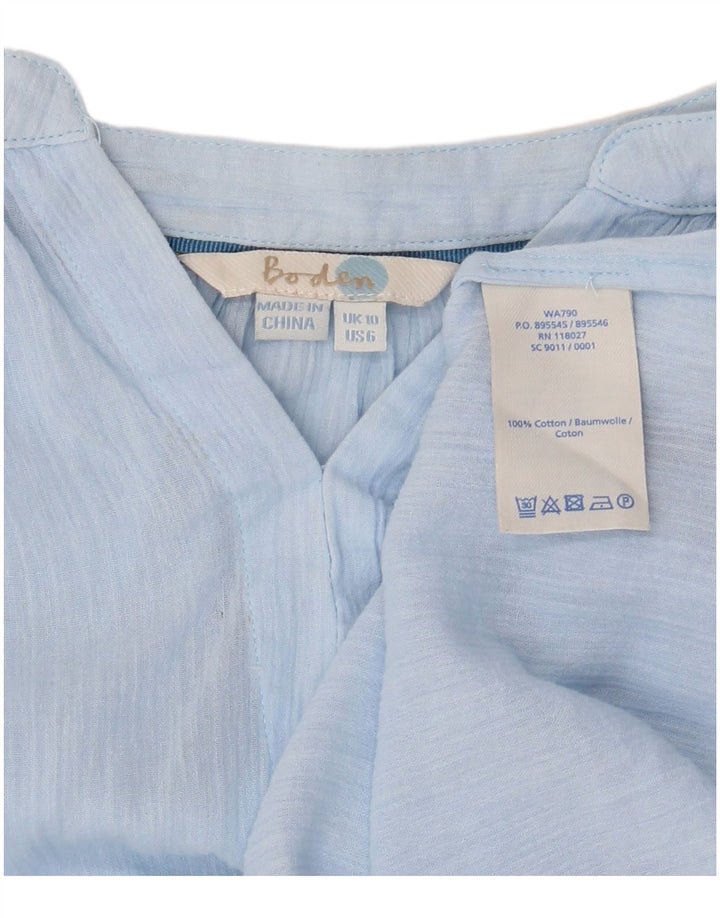BODEN Top camicetta oversize a maniche lunghe da donna UK 10 piccolo cotone blu