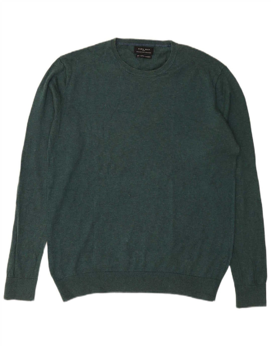 Maglione maglione girocollo da uomo Zara XL in seta verde