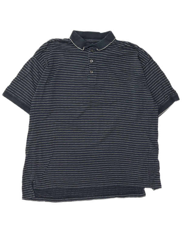 Polo da uomo IZOD grande in cotone a righe blu navy