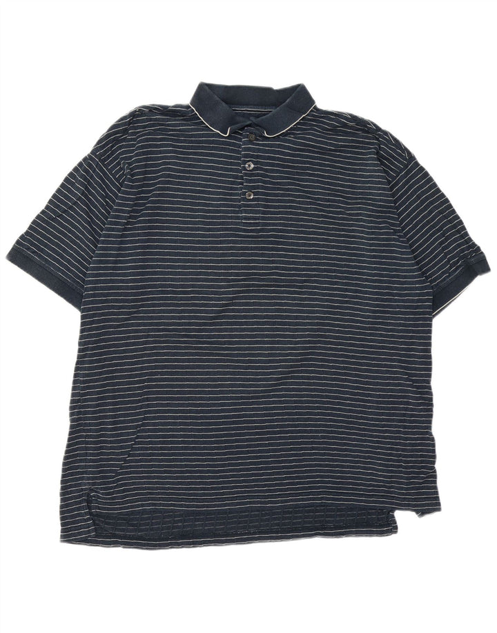 Polo da uomo IZOD grande in cotone a righe blu navy
