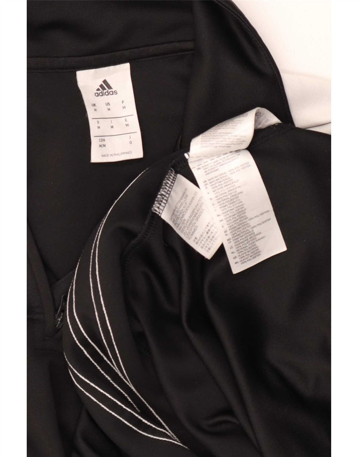 Adidas Uomo Climalite Zip Neck Top Manica lunga Colore nero medio