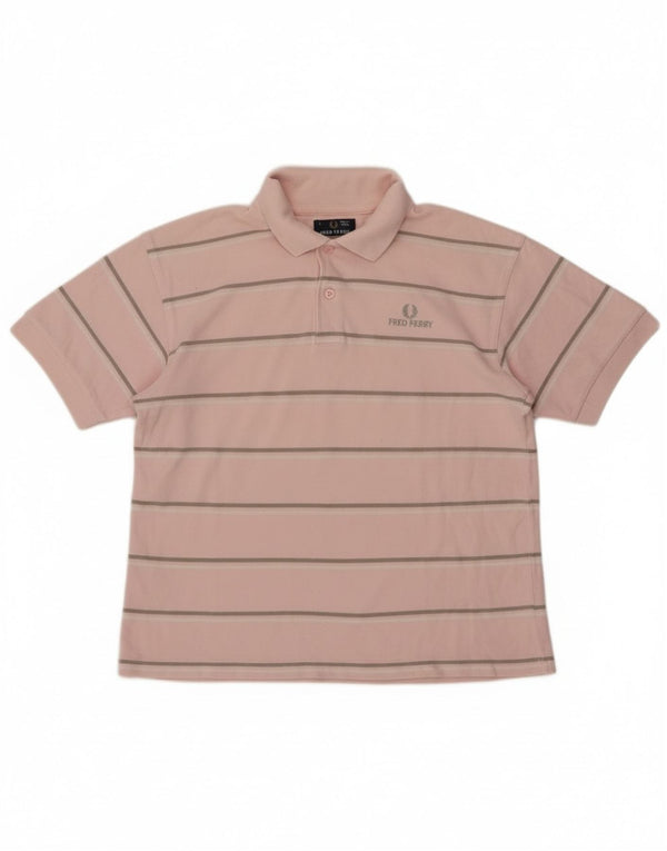 Polo Fred Perry da bambino 12-13 anni in cotone a righe grandi rosa