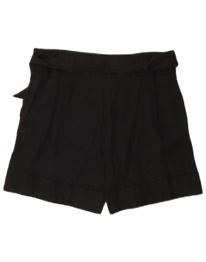 Pantaloncini casual da donna Marks & Spencer UK 12 medi W32 lino nero