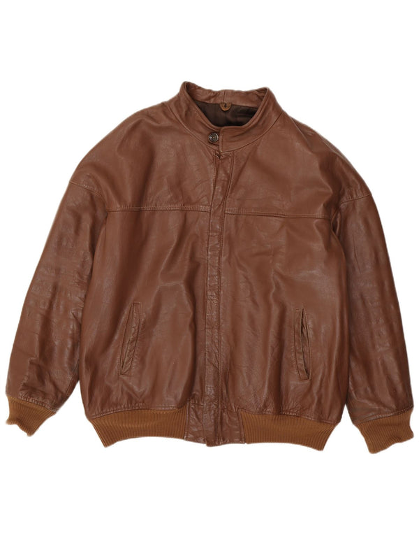 Giubbotto bomber in pelle da uomo Maren IT 54 2XL Pelle marrone