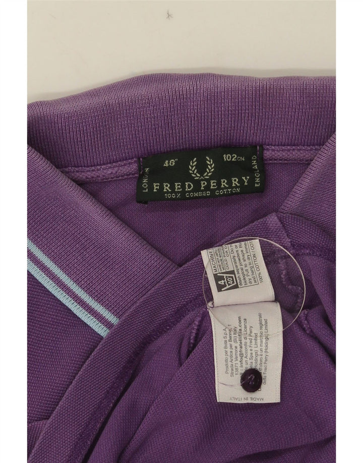 Polo da uomo FRED PERRY in cotone a righe viola medio