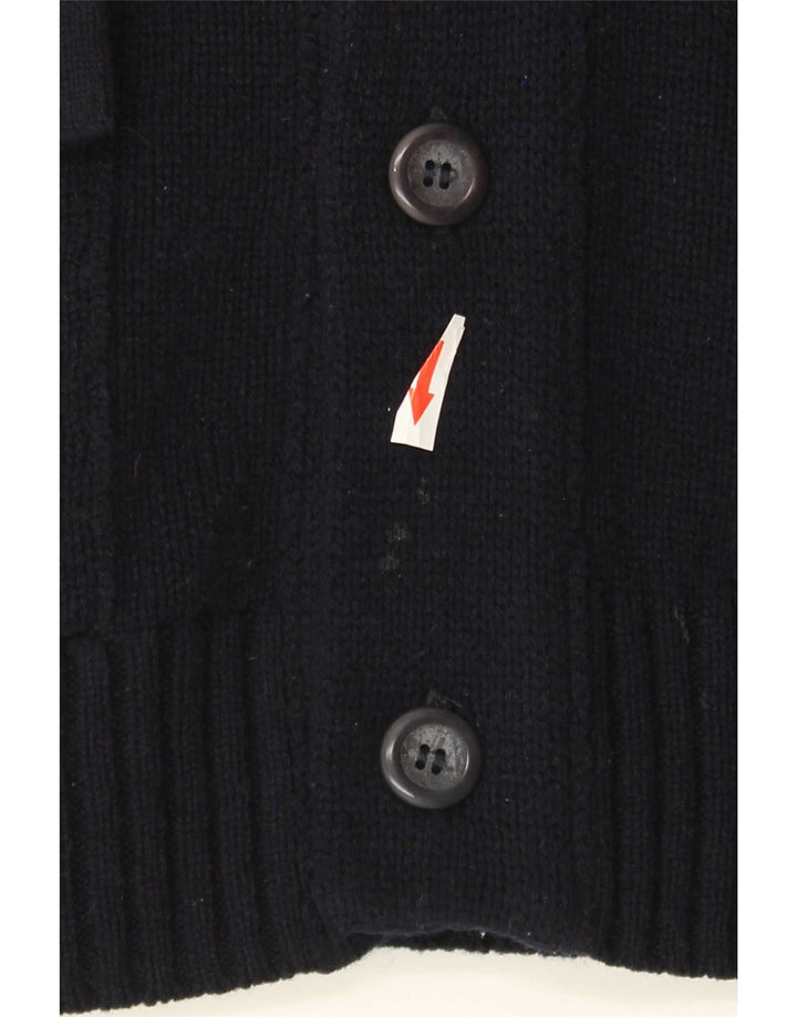 Maglione cardigan da uomo Lyle & Scott in lana d'agnello medio blu navy