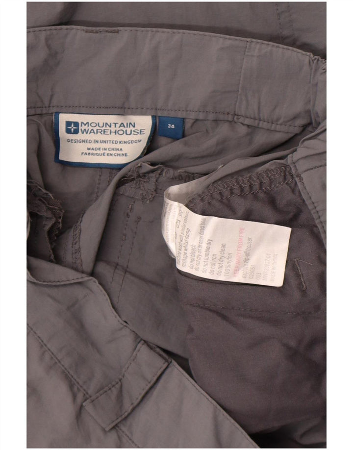 Pantaloni cargo dritti da uomo Mountain Warehouse W34 L31 nylon grigio