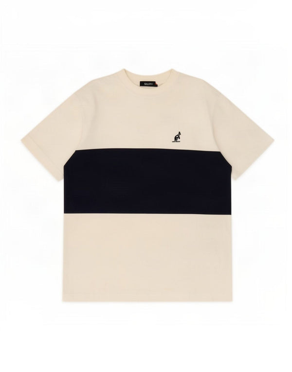 T-shirt da uomo AUSTRALIAN L'ALPINA Top XL in cotone color block bianco