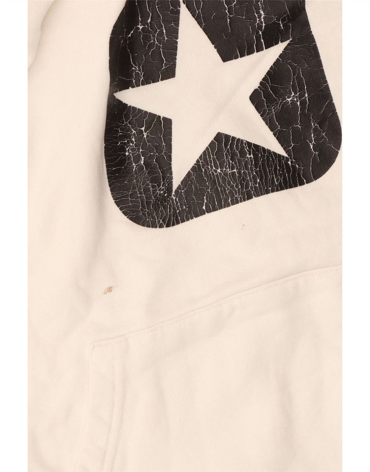 Felpa con cappuccio grafica da donna Converse UK 14 cotone bianco medio
