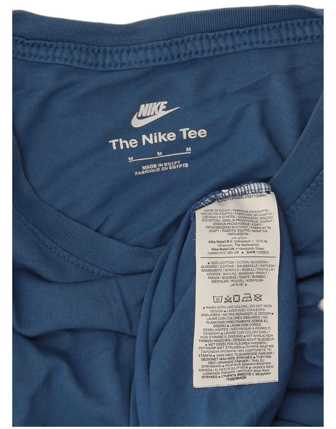 T-shirt da uomo NIKE Top blu medio in cotone