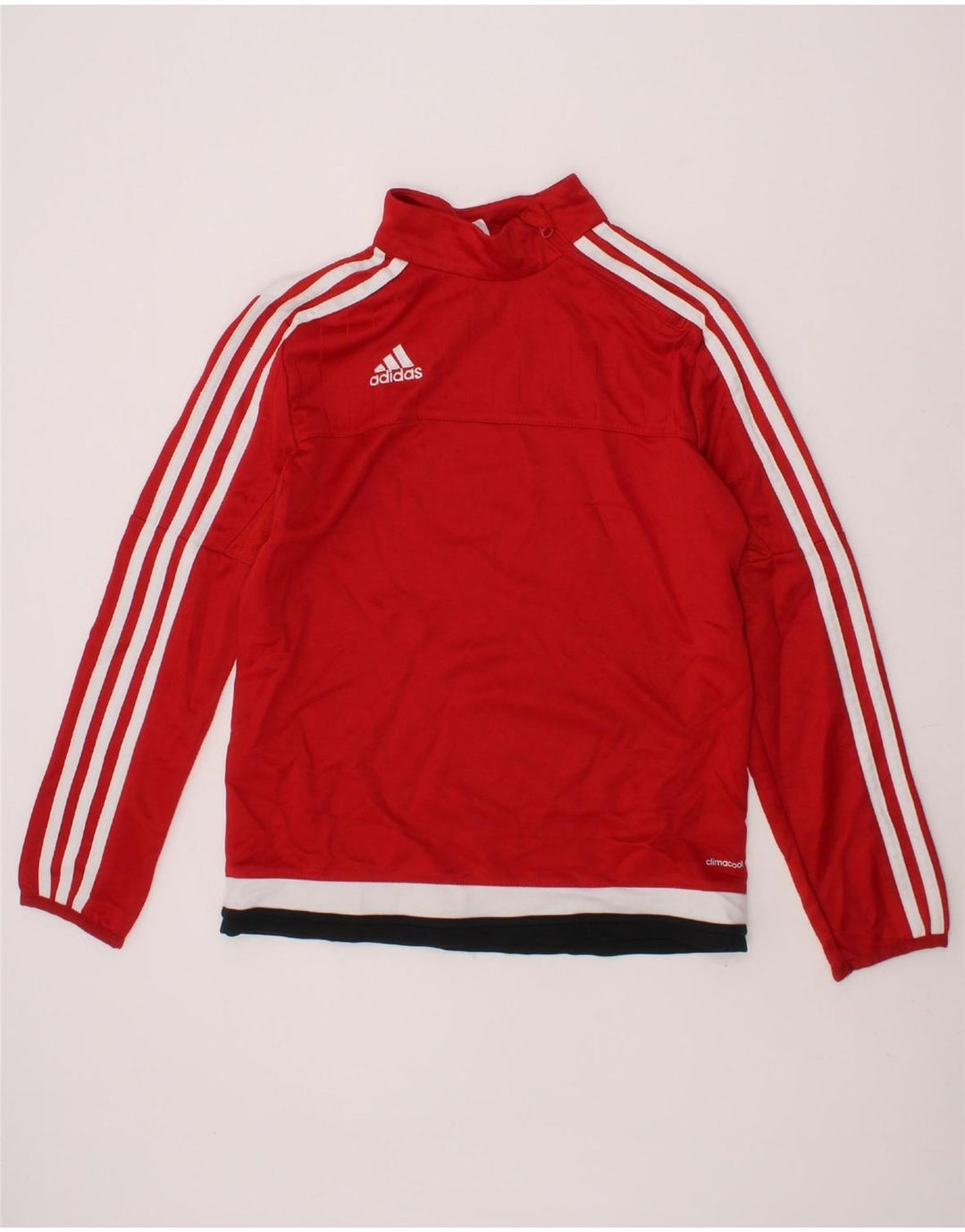 ADIDAS Boys Climacool Pullover Tracksuit Top 9-10 Years Red Colourblock Vintage Adidas and Second-Hand Adidas from Messina Hembry 