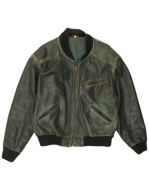Giacca in pelle bomber da uomo Conbipel UK 40 grande in pelle verde