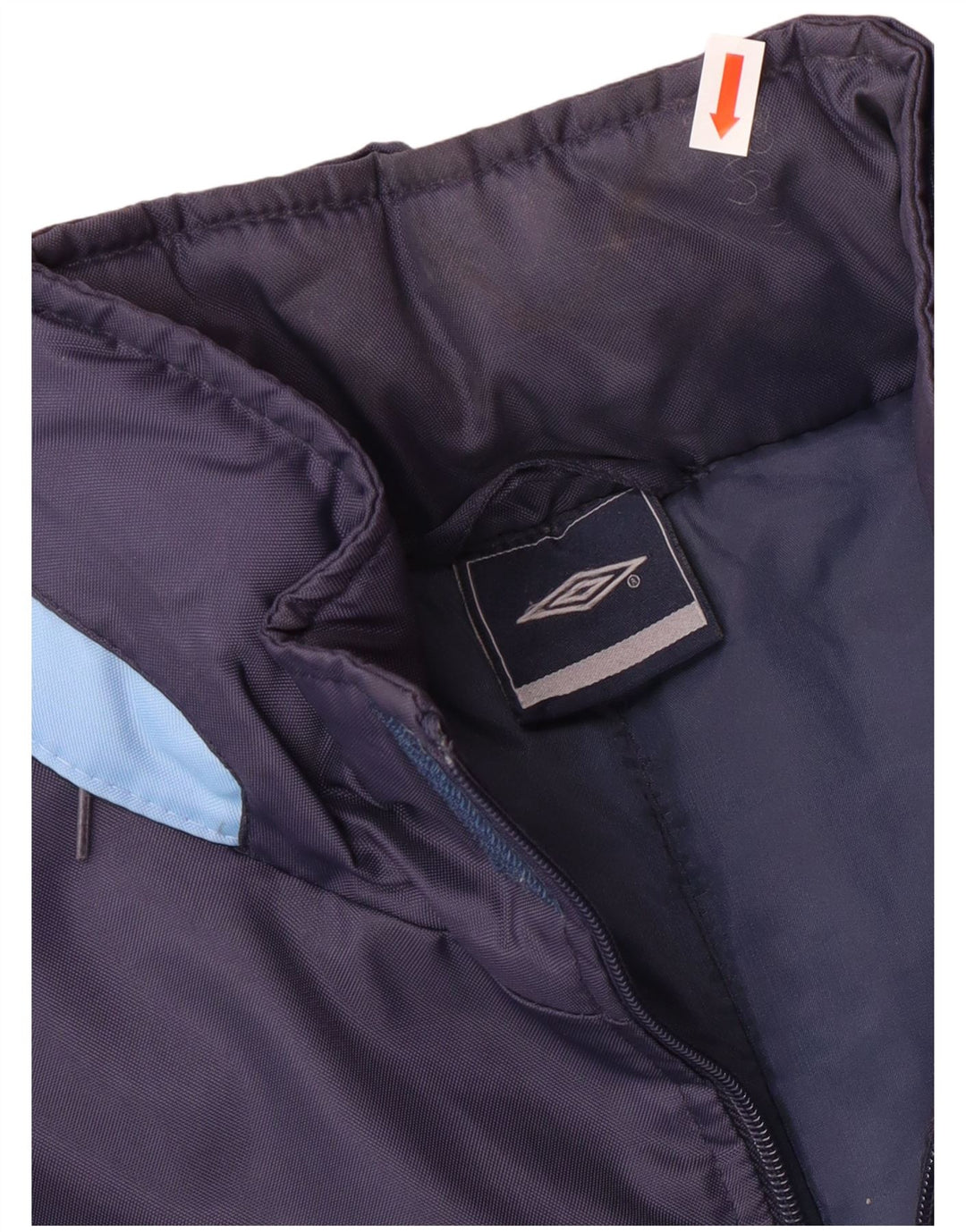 Cappotto imbottito con cappuccio da uomo UMBRO UK 38 Nylon color block medio blu navy