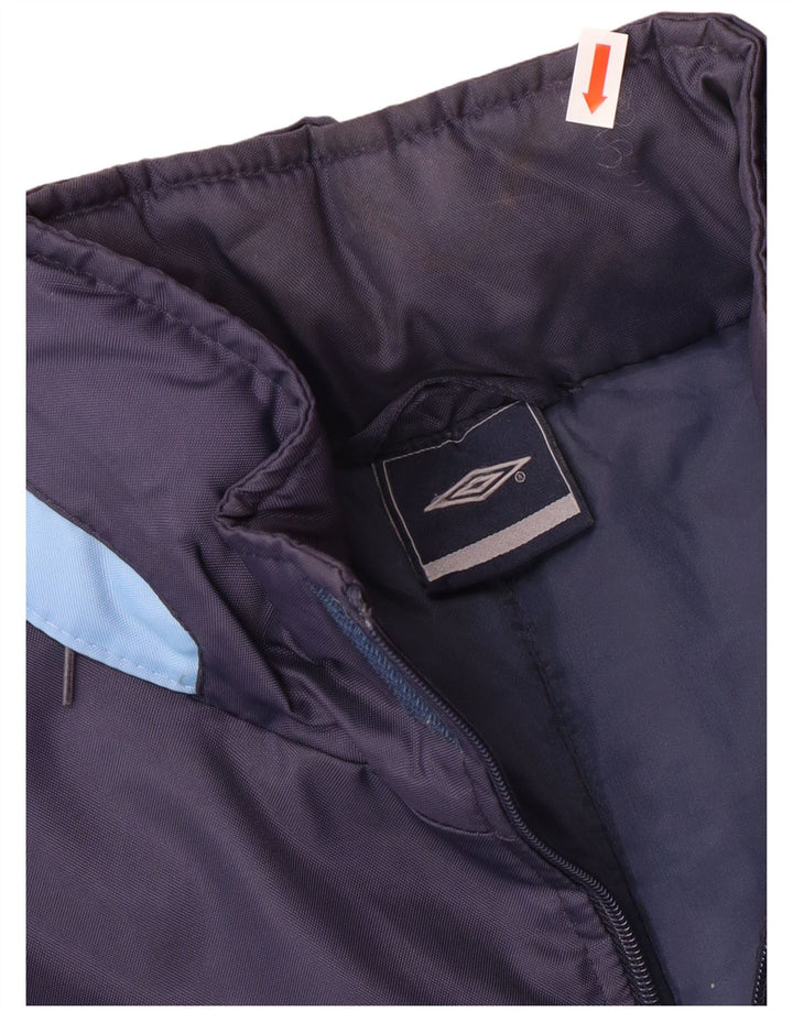 Cappotto imbottito con cappuccio da uomo UMBRO UK 38 Nylon color block medio blu navy