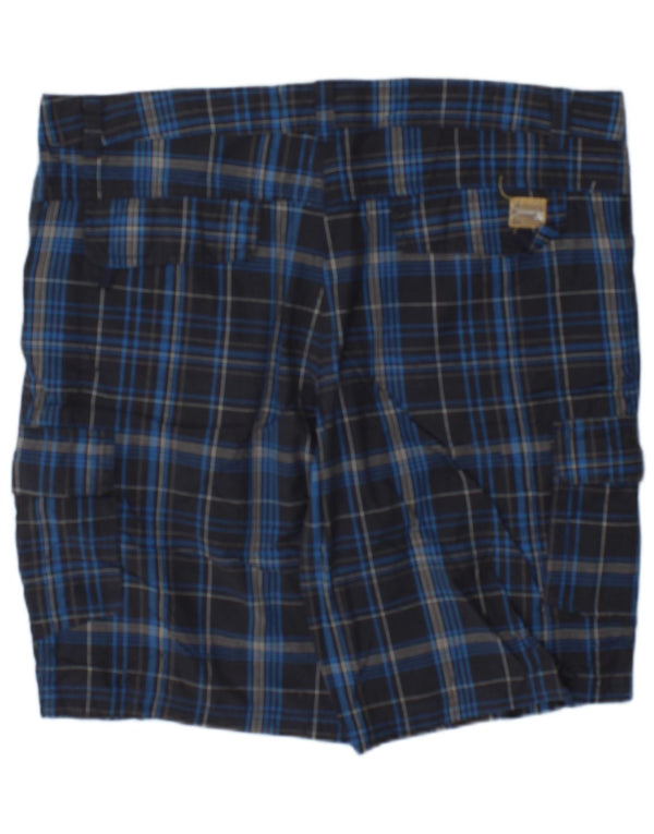 Pantaloncini cargo da uomo Brugi IT 52 XL W36 cotone a quadri blu navy