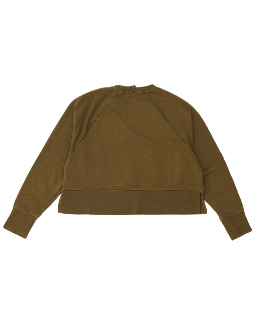 Felpa corta oversize da donna Nike, maglione UK 10, piccola, poliestere kaki