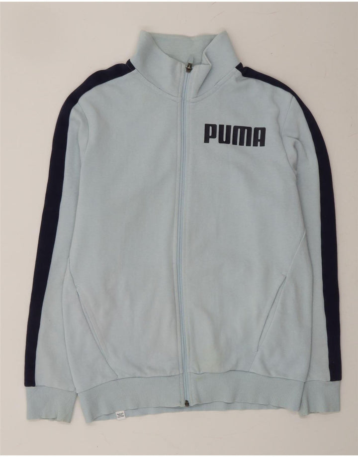 PUMA Mens Graphic Tracksuit Top Jacket Small Blue Colourblock Cotton Vintage Puma and Second-Hand Puma from Messina Hembry 
