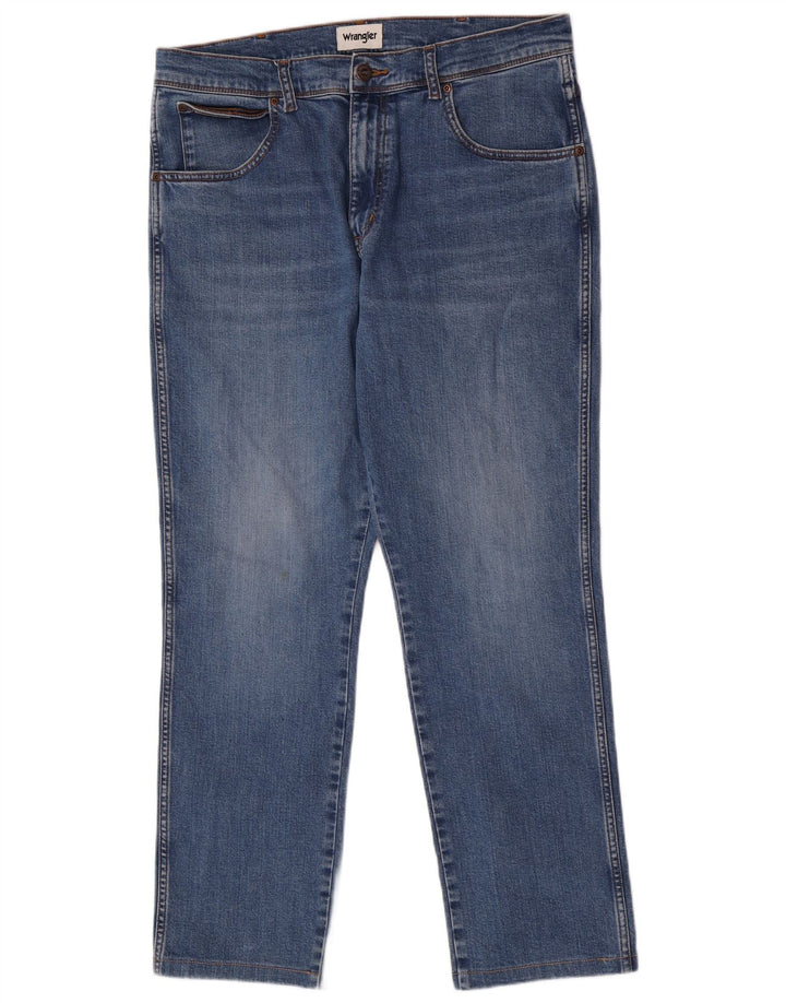 Jeans Wrangler Texas Slim da uomo W35 L29 cotone blu