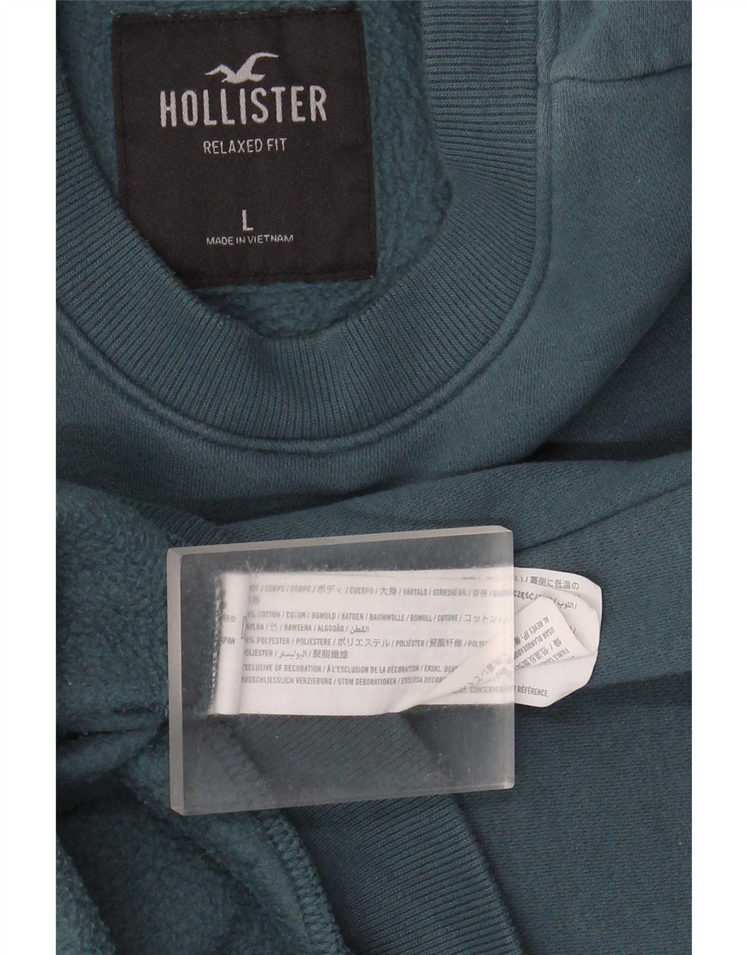 Felpa grafica da uomo Hollister, maglione grande, cotone blu