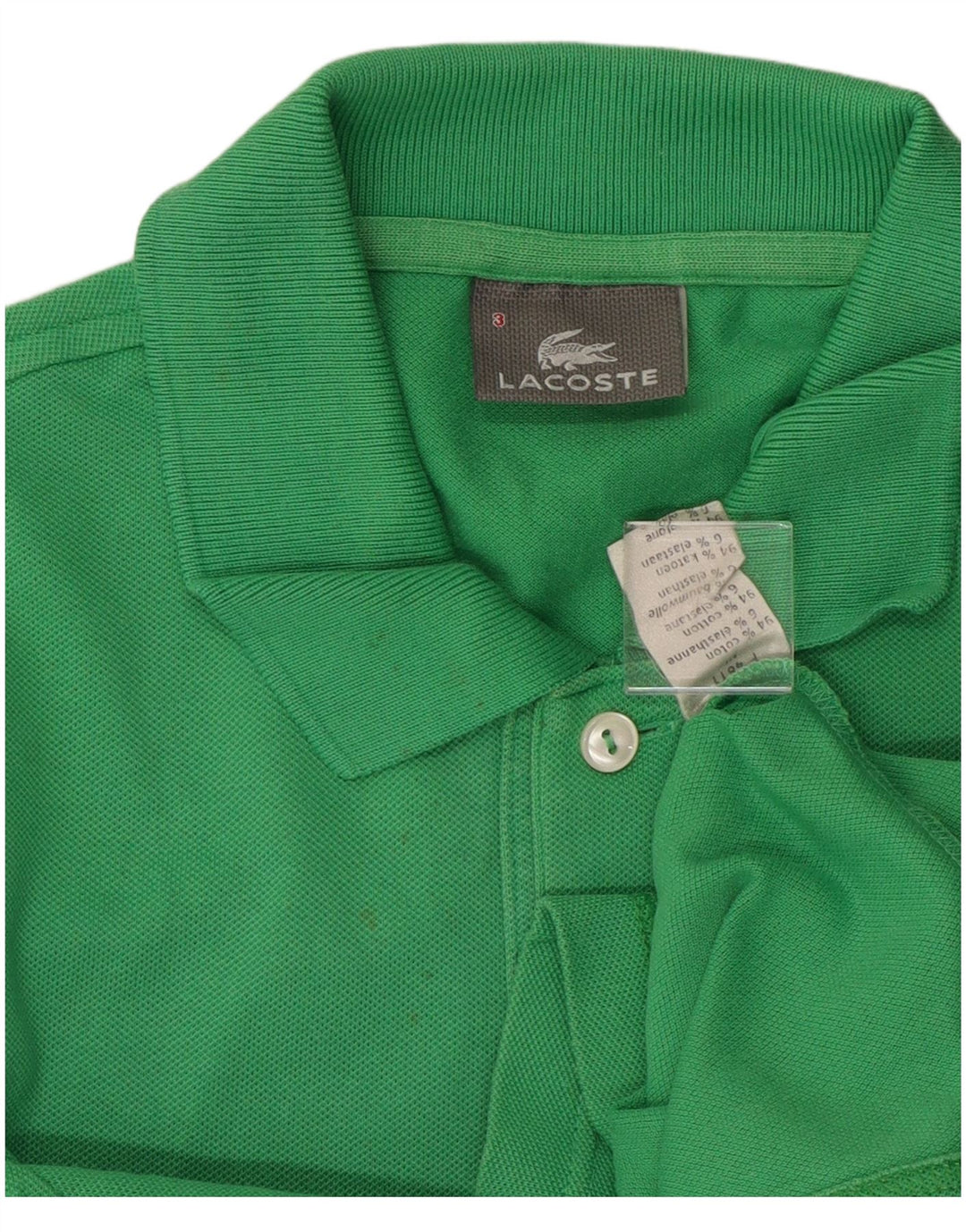 Polo da uomo LACOSTE taglia 3 piccola in cotone verde
