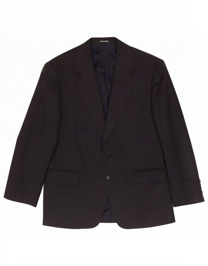 Giacca blazer a 2 bottoni da uomo Marks & Spencer UK 40 media blu navy in lana vergine