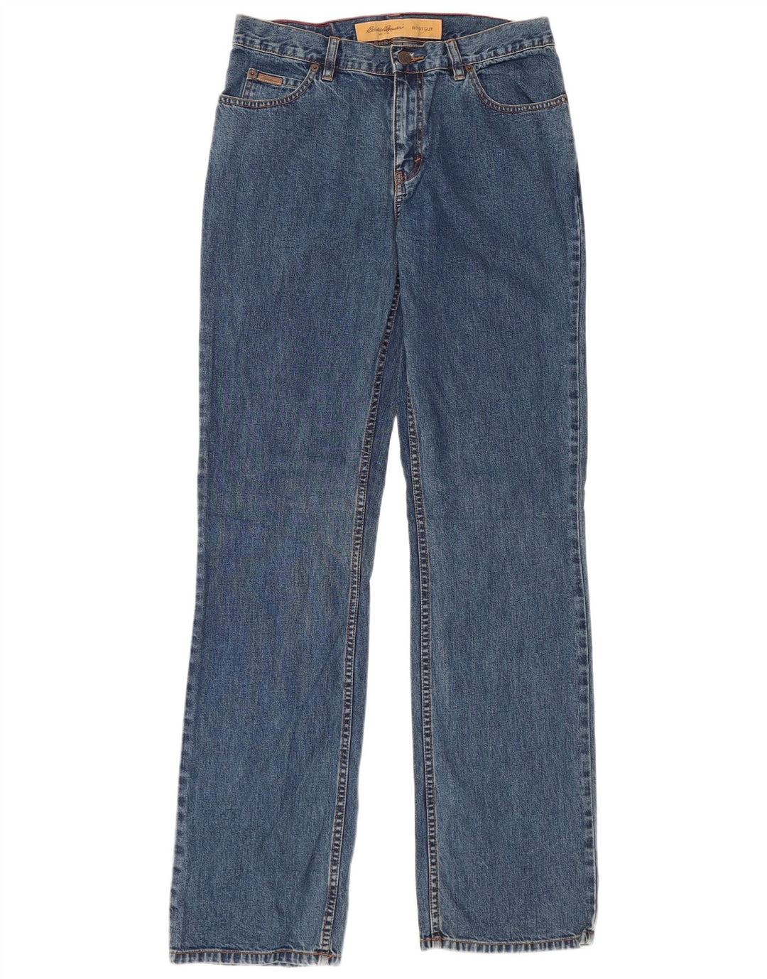 Jeans bootcut da donna EDDIE BAUER US 10 Large W32 L35 cotone blu