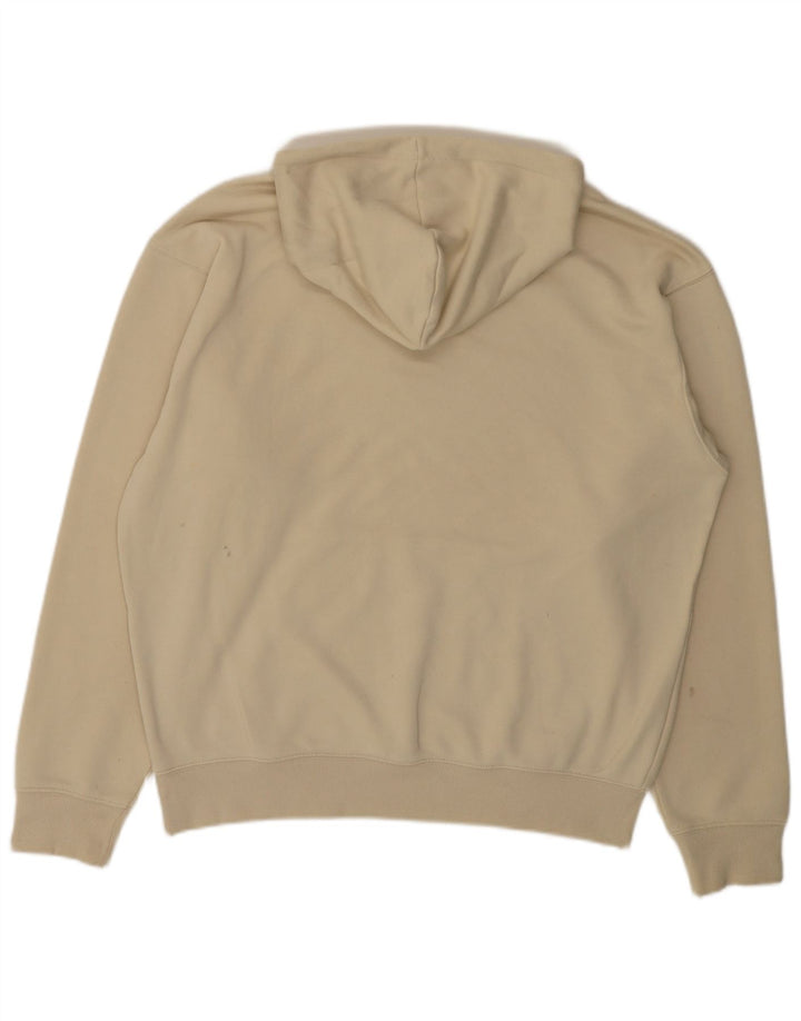 NEW BALANCE Maglione con cappuccio ampio con grafica da uomo in cotone beige medio