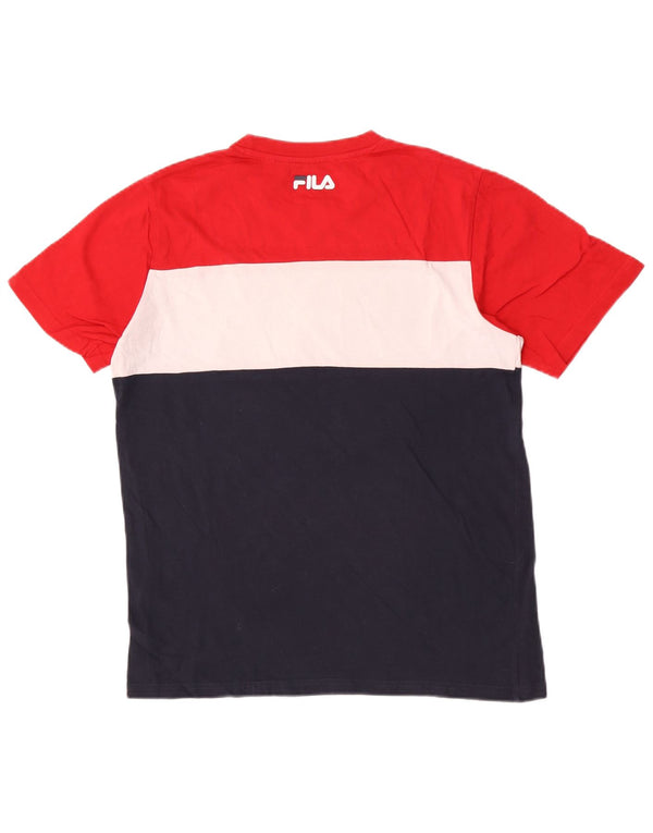 T-shirt grafica da uomo Fila Top in cotone color block medio multicolore