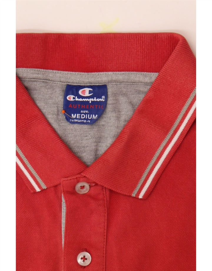 CHAMPION Mens Polo Shirt Medium Red Vintage Champion and Second-Hand Champion from Messina Hembry 