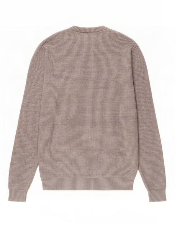 Maglione maglione girocollo da uomo Zara grande in cotone grigio