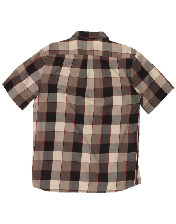 Camicia Quiksilver da uomo slim fit a maniche corte XL in cotone a quadri multicolore