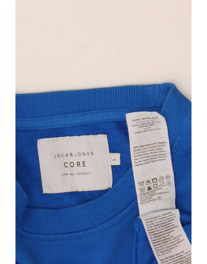 Jack & Jones Felpa grafica da uomo Maglione grande cotone blu