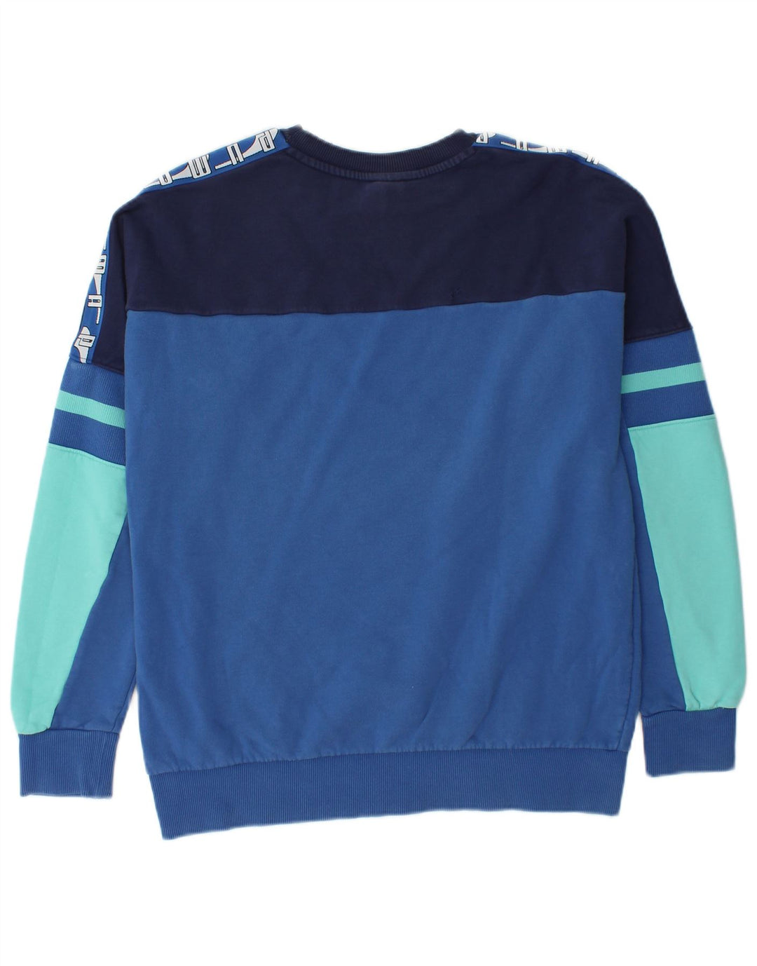 PUMA Felpa con grafica da uomo in cotone color block blu medio