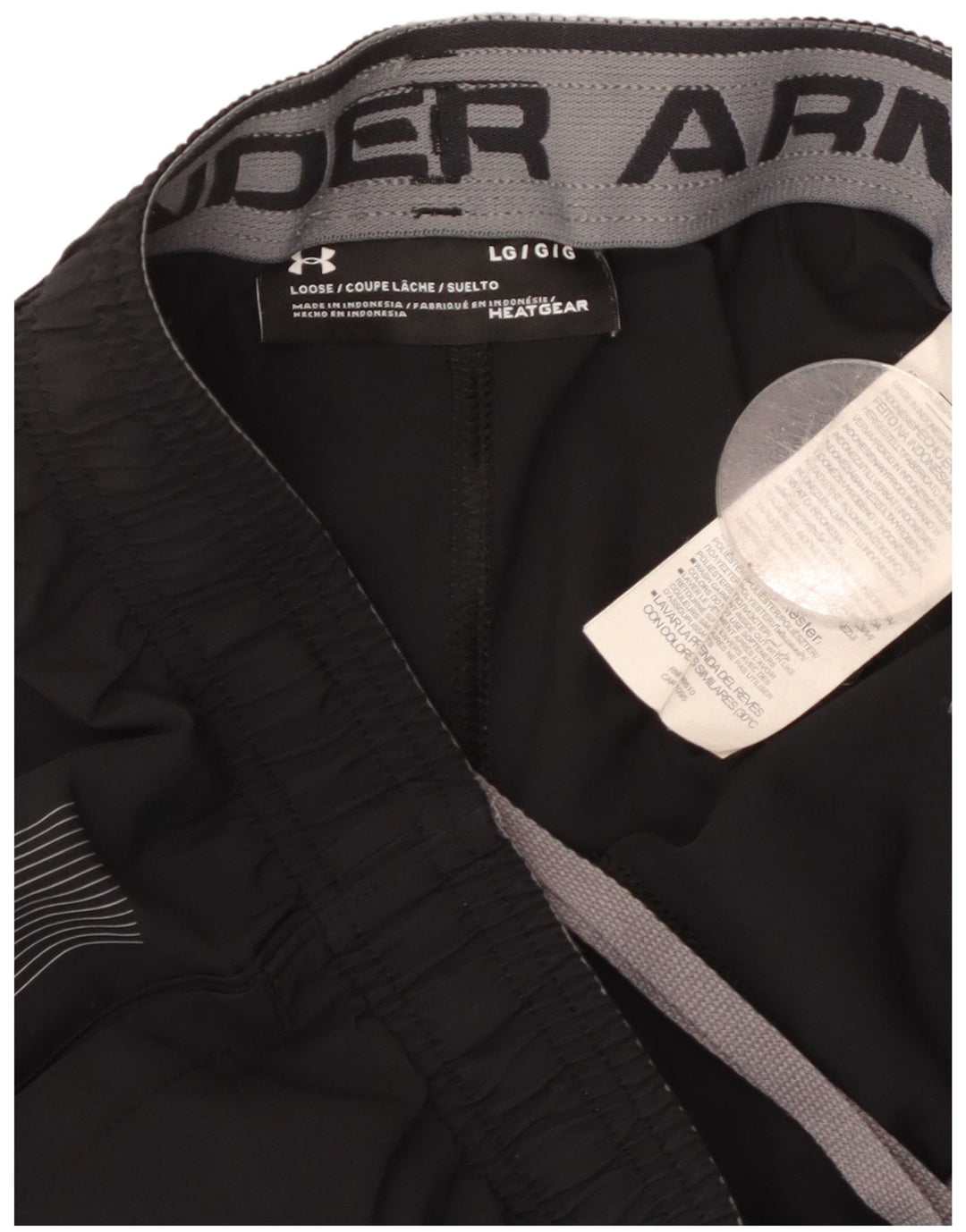 Pantaloncini sportivi grafici da uomo UNDER ARMOUR Heat Gear grandi in poliestere nero