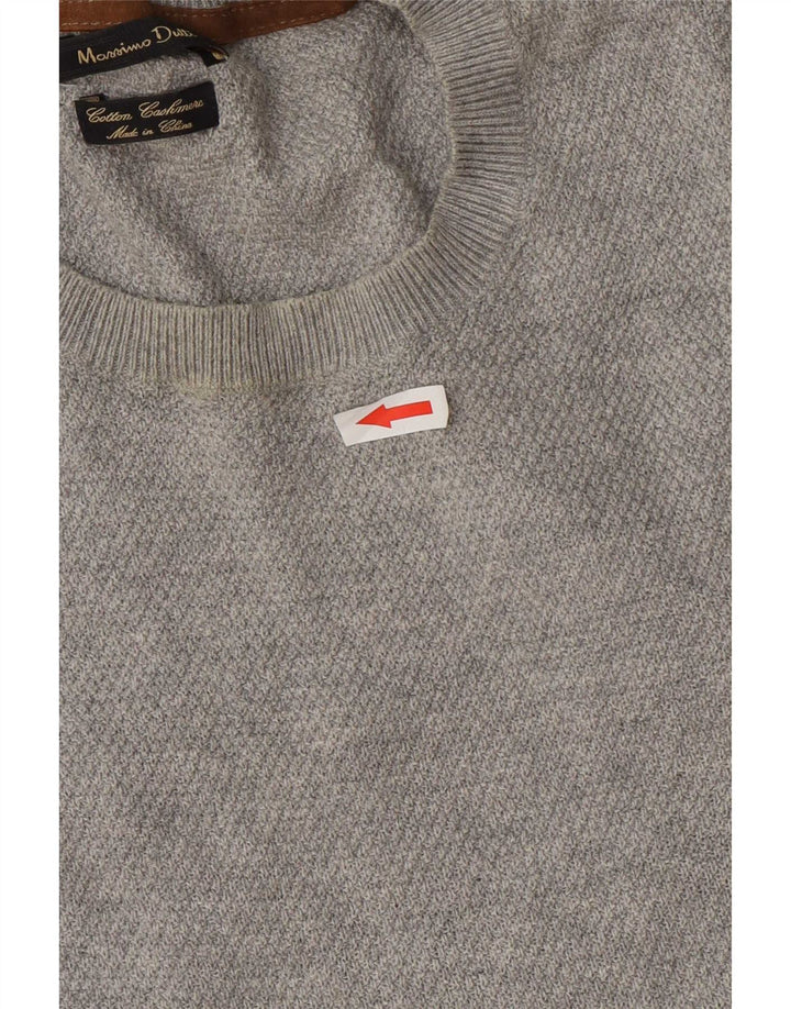 Maglione maglione girocollo da uomo Massimo Dutti grande cotone grigio